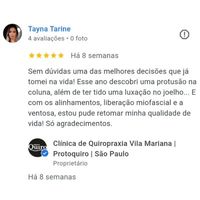Avaliação da Tayna Tarine